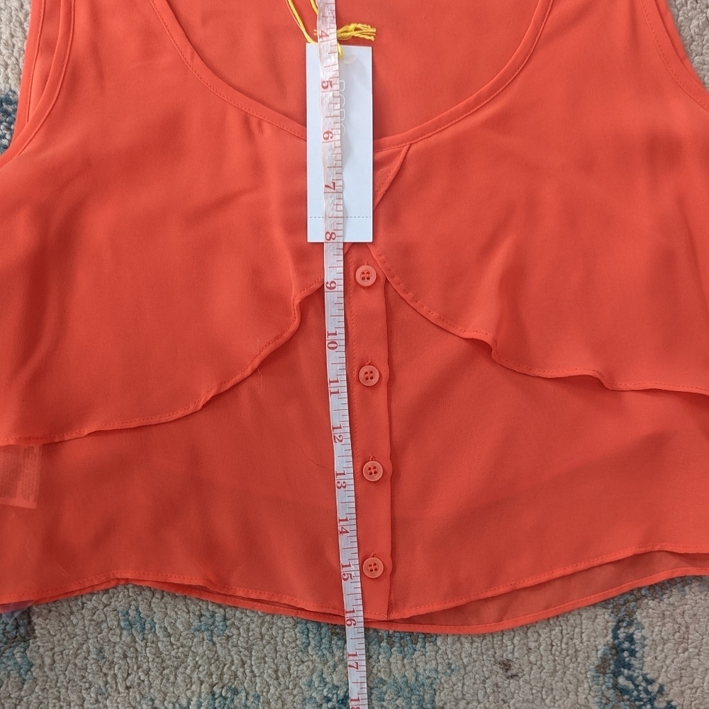 NWT BCBG Sleeveless Crop Top Orange Size L - Picture 9 of 10
